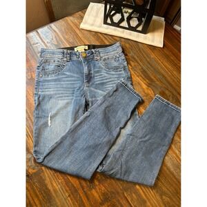Democracy Ab Solution Skinny Jeans Blue Medium Wash Distressed Woman's Size 4